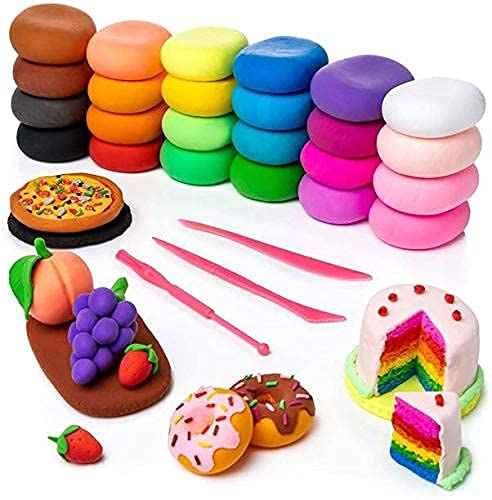 Promote Trader Air Dry Clay With Modelling Tools For Boys Girls And Kids For Art And Craft Materials And Activities (24 Clay + T