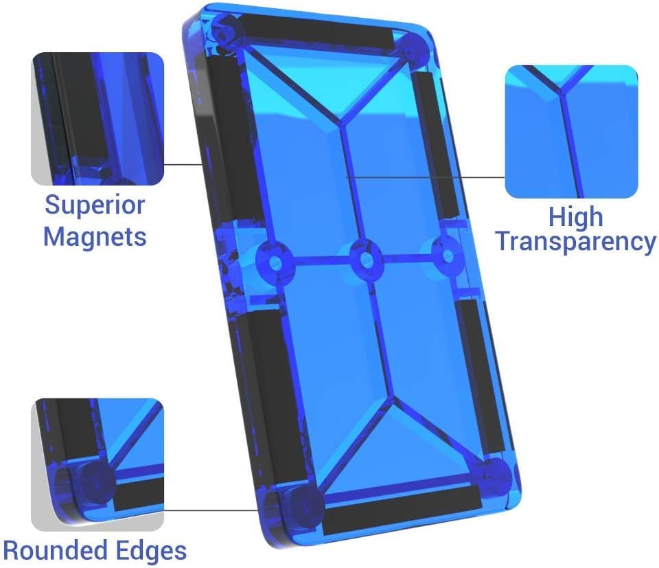 Desire Deluxe Magnetic Tiles Building Blocks Construction Toys For Boys & Girls 47Pc – Stem Learning Educational, Kids Age 3 4 5 6 7 8 Year Old Gift