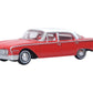 Oxford Diecast 1960 Fairlane Sedan 500 Monte Carlo Red with Corinthian White Top and Interior 1/87 (HO) Scale Diecast Model Car 