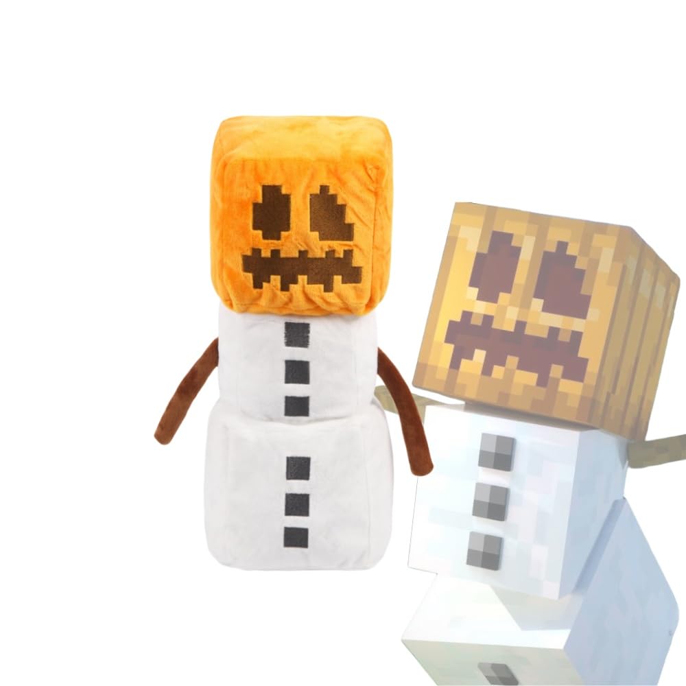 Mycraft Plushies Pixel-Style Game Basic Plush Mineworld Character Soft Toy  Video Game-Inspired Collectible Plushies (Snow Golem)