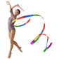 Yijunmca 2pcs Streamers Sticks Ribbon Streamers Gym Ribbons Dance Rainbow Ribbon Rhythm Ribbon Rhythmic Gymnastics Ribbons Twirl