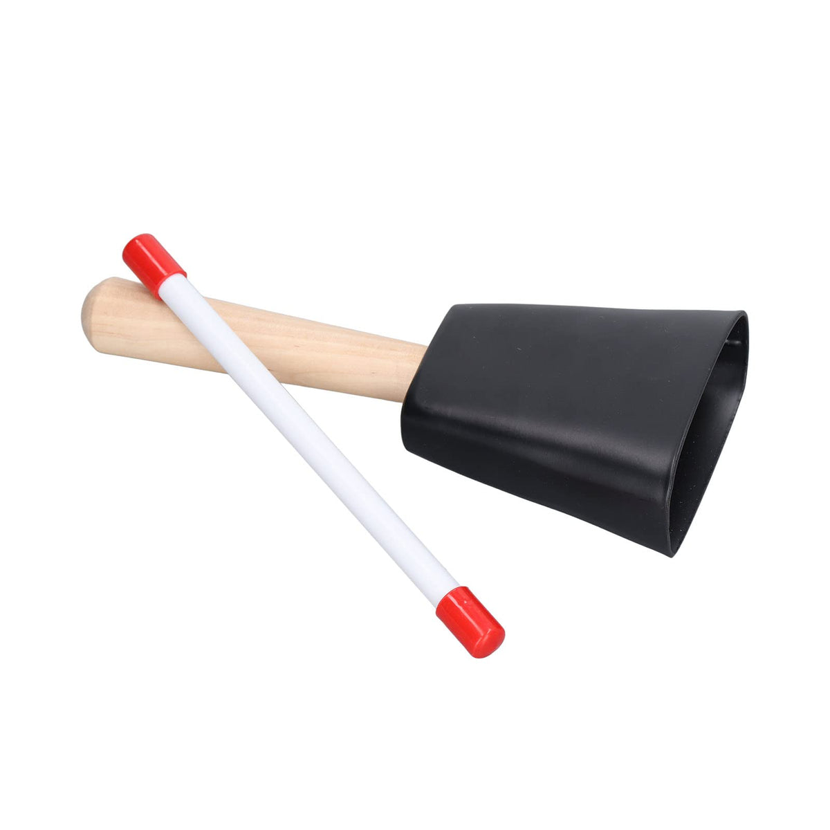 Ubervia Percussion Cowbell, Louder Sound Comfortable Grip Single Tone Bell Easy To Hold Wooden Handle With Hammer For Early Educ