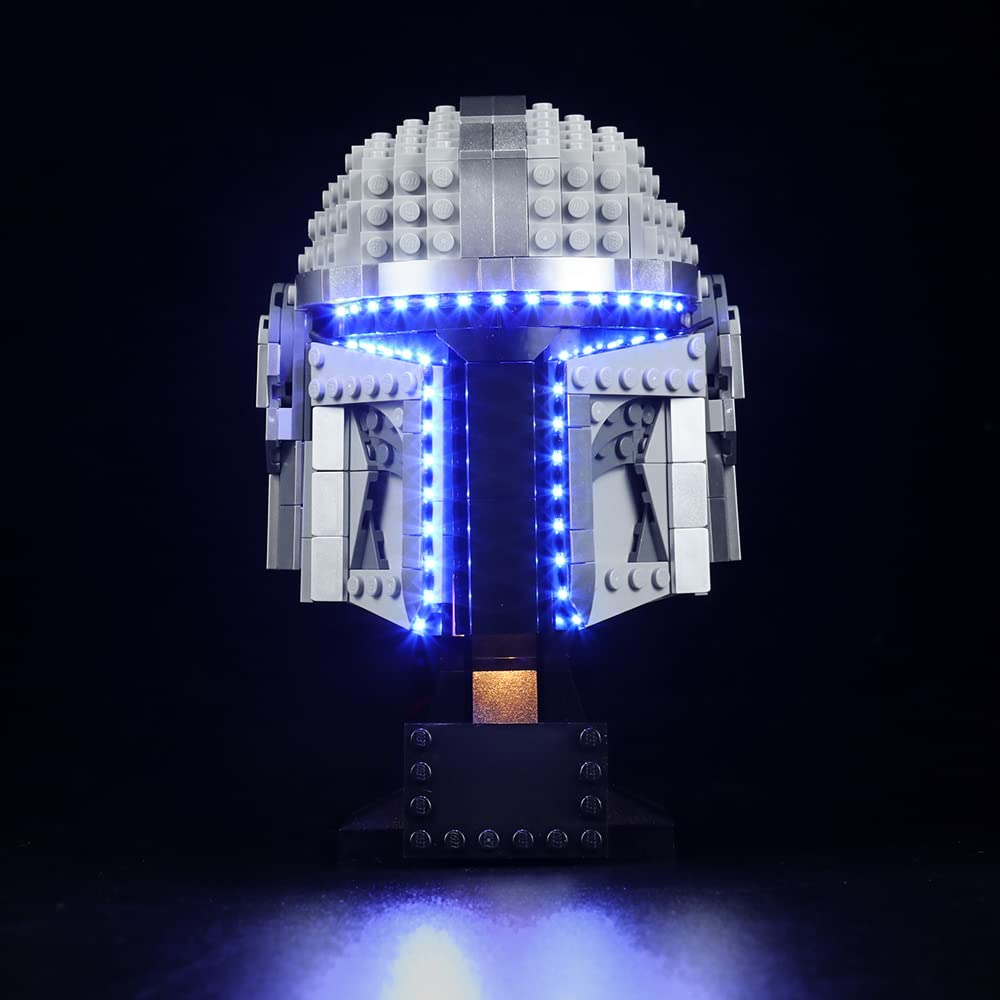 Vonado Led Light Kit Compatible With Lego The Mandalorian Helmet 75328 (Lights Only, No Models) Creative Lighting Set Accessories Compatible With Lego 75328 Building Set