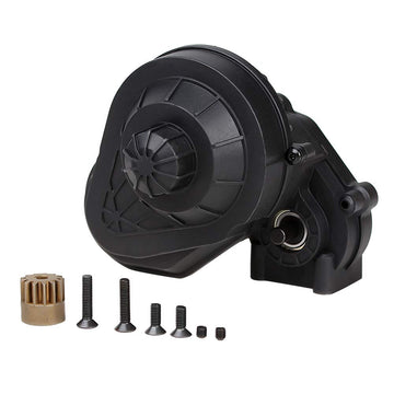 INJORA Complete Gearbox Transmission with Gears Set 1/10 RC Crawler Car Axial SCX10 SCX10 II 90046 Upgrade Part (Black Complete