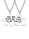 OOMPHelicious Jewellery Combo Of 2 Piece Silver Tone Jigsaw Puzzle Stainless Steel Couple Fashion Pendant Set For Men & Boys Sty