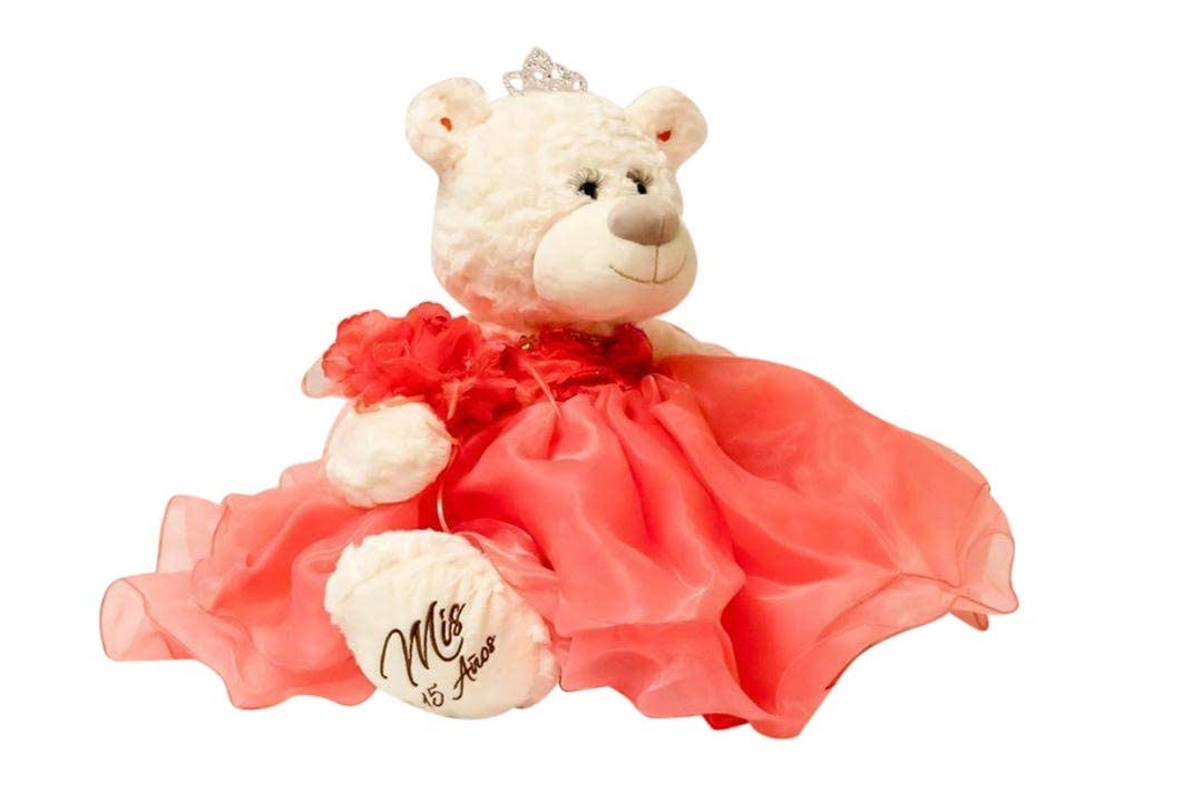 Kinnex Collections By Amanda 20' Quince Anos Quinceanera Last Doll Teddy Bear With Dress (Centerpiece) ~Flamingo~ B16831-20
