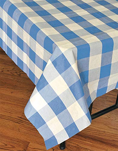 Havercamp Light Blue And White Plaid Table Cover | 54' X 108' | Classic Plaid Collection | Great For Picnic, Barbecue, Cookout, Lumberjack Theme, Playground