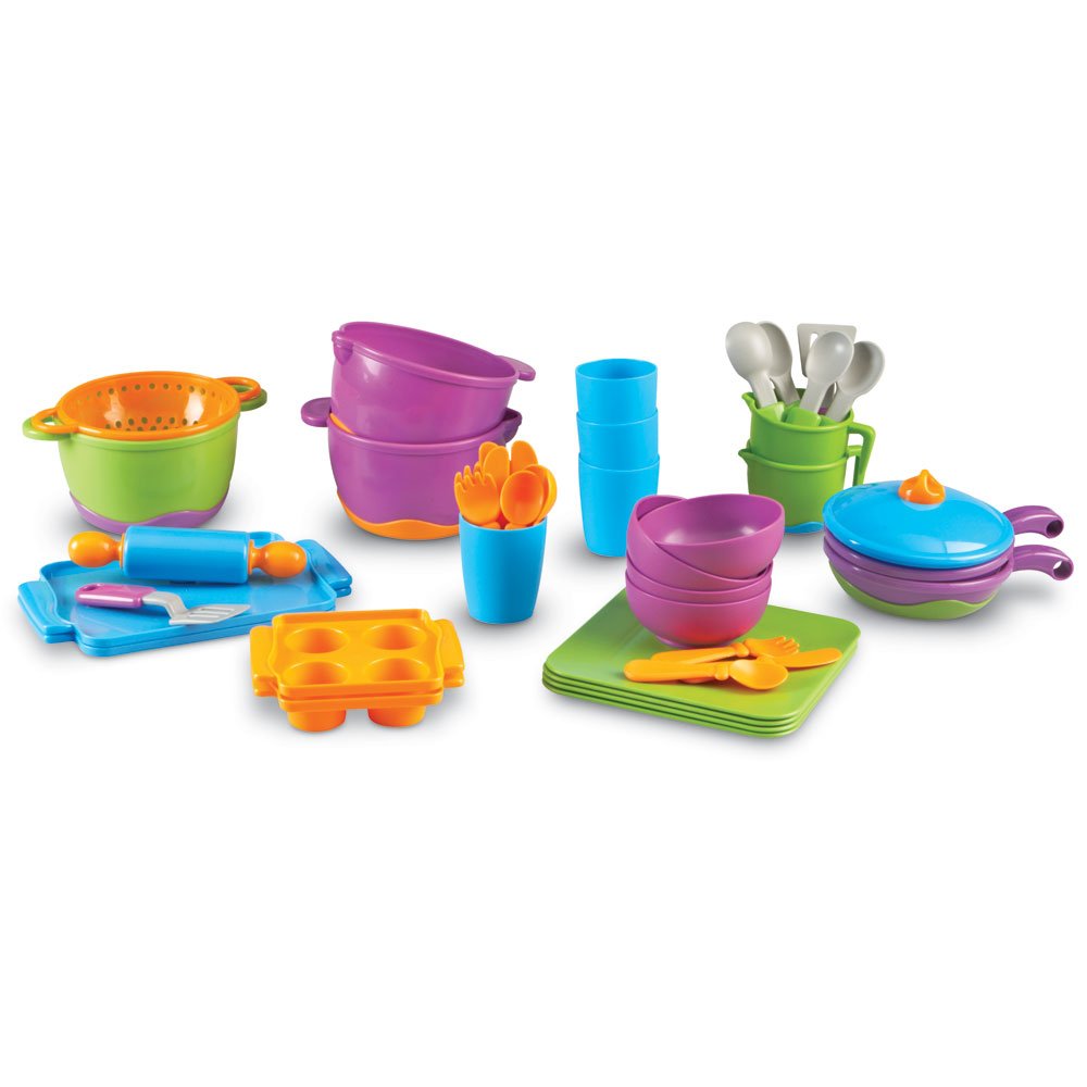 Learning Resources New Sprouts Classroom Kitchen Set - 45 Pieces, Ages 2+ Pretend Play Food for Toddlers, Preschool Learning Toy