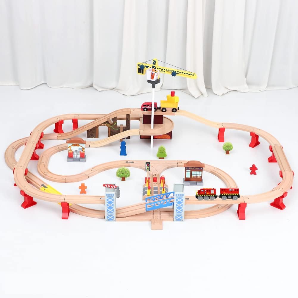 Train Toys Battery Operated Locomotive Train For Wooden Track, Motorized Train For Toddlers With Magnetic Connection, Compatible With Thomas, Brio, Chuggington, Melissa And Doug