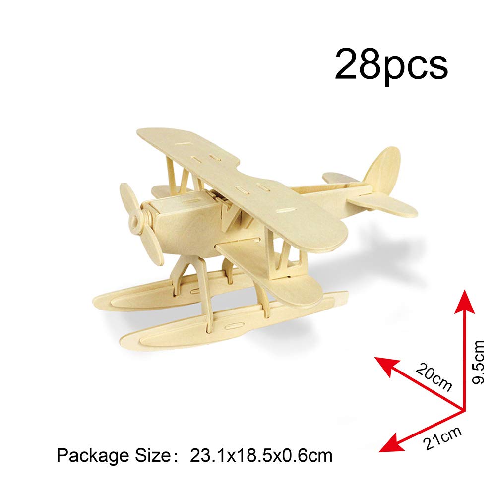 Georgie Porgy 3D Wooden Puzzles For Kids Toys Construction Woodcraft Kits Diy Model Puzzle Kits Birthday Gifts Pack Of 3 (Seaplane Sports Cars London Bus)