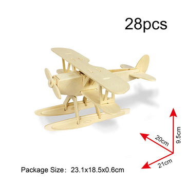 Georgie Porgy 3D Wooden Puzzles For Kids Toys Construction Woodcraft Kits Diy Model Puzzle Kits Birthday Gifts Pack Of 3 (Seaplane Sports Cars London Bus)