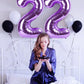 Number 2 Balloon 40 Inch Giant Two Balloon Number Purple Birthday Decorations For Women, 2Nd 12 21St Party Celebration Graduatio