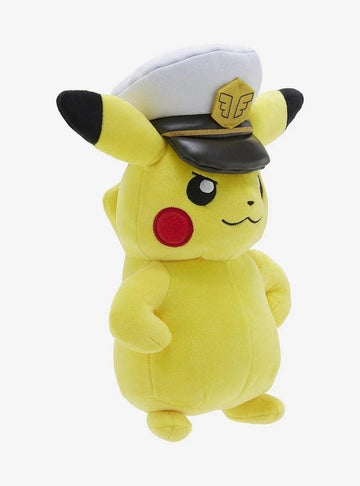Pokemon Captain Pikachu Plush - 8-Inch Soft Polyester Toy with Hat - Model PKW4689
