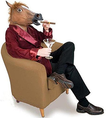 REYINL Kingmys KINGMYS Latex Horse Head Mask (Brown Horse Mask)