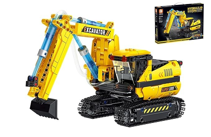 BarodianS Hydraulic Systems Excavator Building Block Toy Set, Construction Machine Block Toy For Boys And Girls Hydraulic Drive