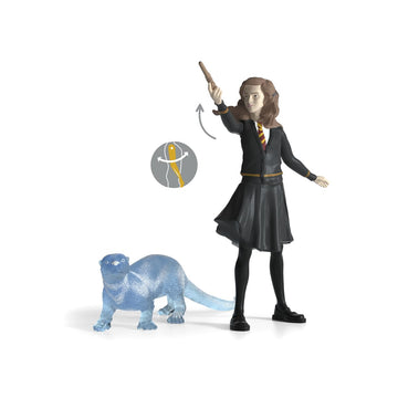 Schleich Wizarding World Of Harry Potter 2-Piece Collectible Set With Hermoine And Hermoine'S Otter Patronus Figurines