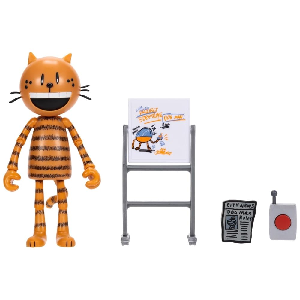 Dog Man Movie 5 Inch Petey Articulated Action Figure, Collect All The Movie Action Figures and Plush Toys by JAKKS Pacific, Base