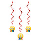 Rainbow Fun Emoji Hanging Swirl Party Decorations 26, 3 Ct.