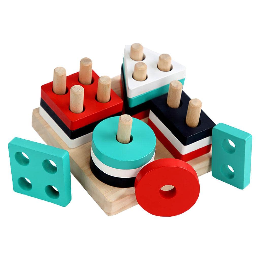 Bnf Wooden Shape Matching Stacking Toys Blocks Sensory Learning Toys For Kids Cbaby | Toys For Baby | Developmental Baby Toys1 S
