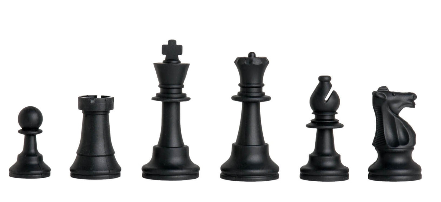 Regulation Silicone Tournament Chess Set - Pieces Only - 3.75'' King - Black & White