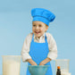 SUNLAND Kids Apron And Hat Set Children Chef Apron For Cooking Baking Painting (Blue, M)