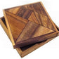Tangram Wooden Puzzle Geometry Game, with 48 Silhouette Tangrams Challenge Booklet