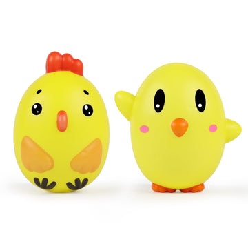 Anboor 2 Pcs Squishies Easter Egg Chick Slow Rising Stress Balls For Egg Hunt Supplies Easter Basket Stuffers Stress Relief Sque