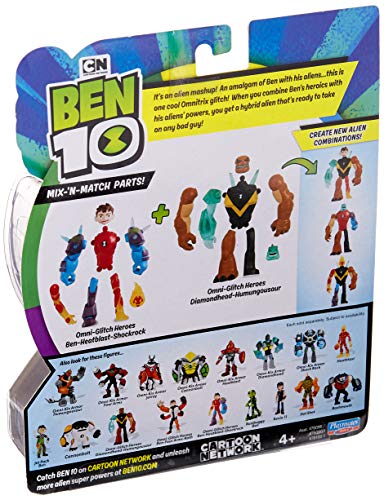 Ben 10 Omni-Glitch Heroes: Diamondhead-Humungousaur Basic Figure