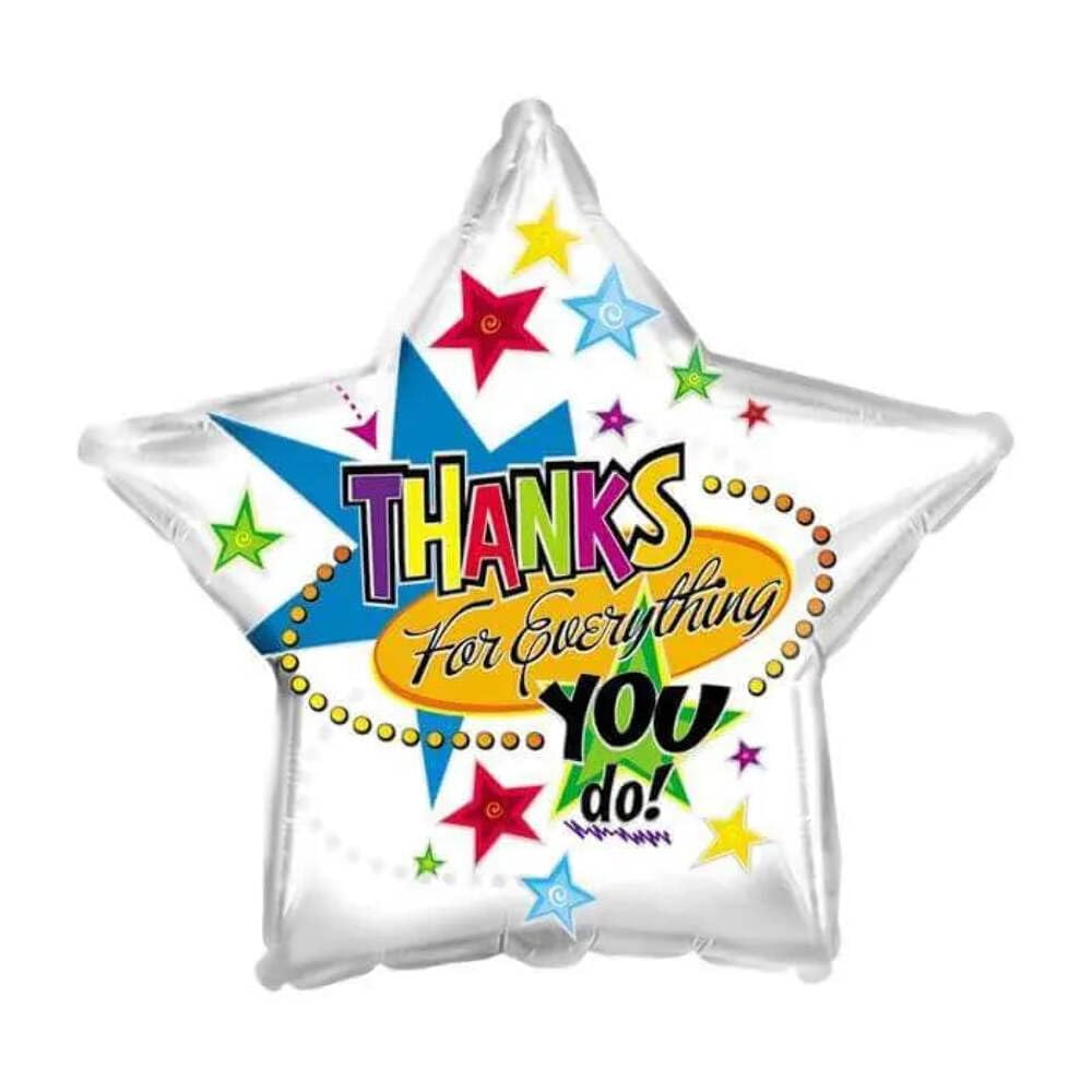 Creative Converting CTI Mylar Balloons, Thanks for Everything, 17, Multicolored pack of 5