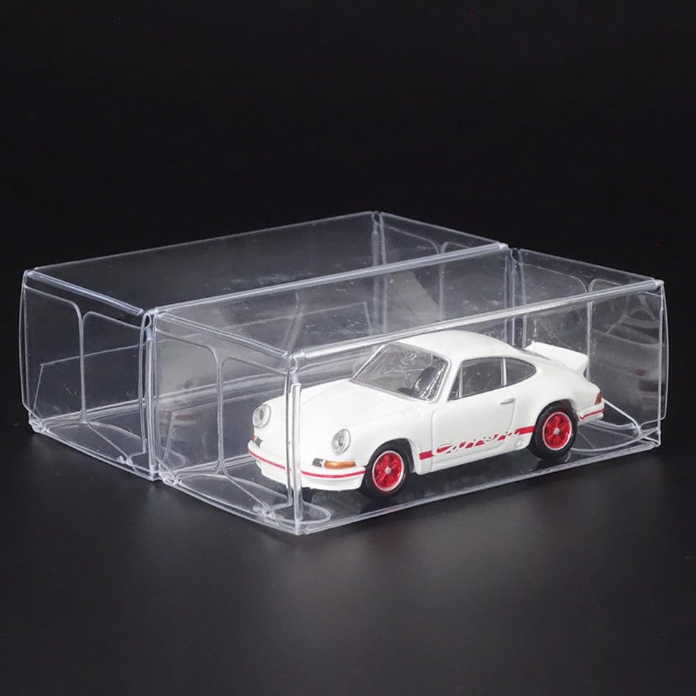 50 Pcs 1/64 Scale Model Car Display Case Transparent Toy Car Display Boxes Square Clear Pvc Plastic Boxes 1/64 Protector Clear C