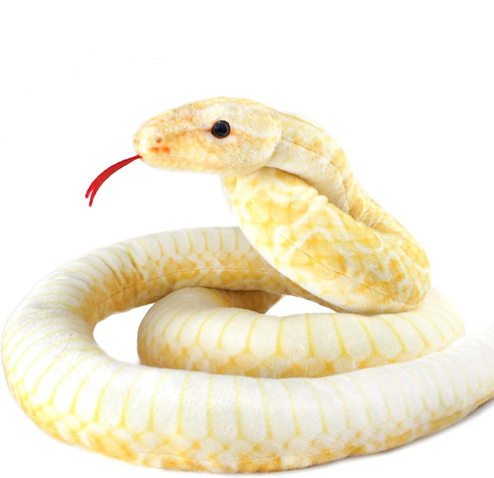 Xshelley 120 inch high Simulation Extra Long Snake  Soft Plush Toy  Snake Stuffed Animal  Large Stuffed Animal Toy  Children's Toy Gift (Yellow Snake)