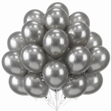 Wanna Party Silver Balloons Latex Party,20 pack 8 Inches for Birthday Decorations, Weddings, Baby Shower, Modelling, Arch