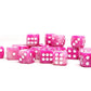 25 Count Pack of 12mm D6 Dice - Matching Collection of 6 Sided Dice with Pips (Pink Opal)