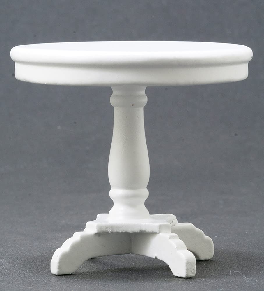 Classics By Handley Dollhouse Miniature Round End Table (White)