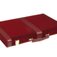 Deluxe Attache Backgammon Set - 15'' Medium Size Classic Maroon Board Game - Luxurious Velour Case
