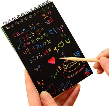 Evissa Scratch Note Colorful Magic Art Craft Kit | Multicolor Scratch Book For Kids Aged 3-12 | Creative Drawing Activity Toy | 