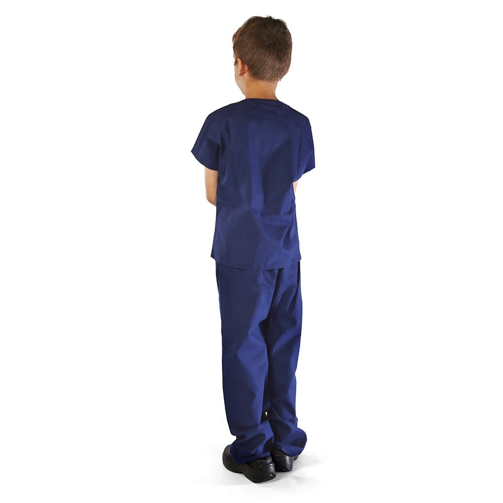 M&M Scrubs Super Soft Children Scrub Set Kids Dress Up (4, True Navy Blue)