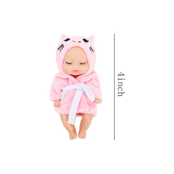 Onest 6 Sets 4 Inch Dolls Cute Baby Dolls Include 6 Pieces Baby Mini Dolls, 6 Sets Handmade Doll Clothes