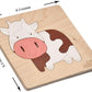 Happy Cow Wooden Puzzle For Kids | 5 Piece Jigsaw Puzzle For Preschool Kids | Learning Educational Toys Gifts For Boys Girls Age