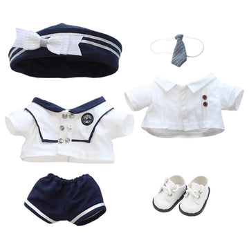 Niannyyhouse 20Cm Doll Clothes Hat Coat Shirt Pants Skirt Tie Shoes Accessories School Uniform Sets 8In Plush Doll Dress Up (A-1)