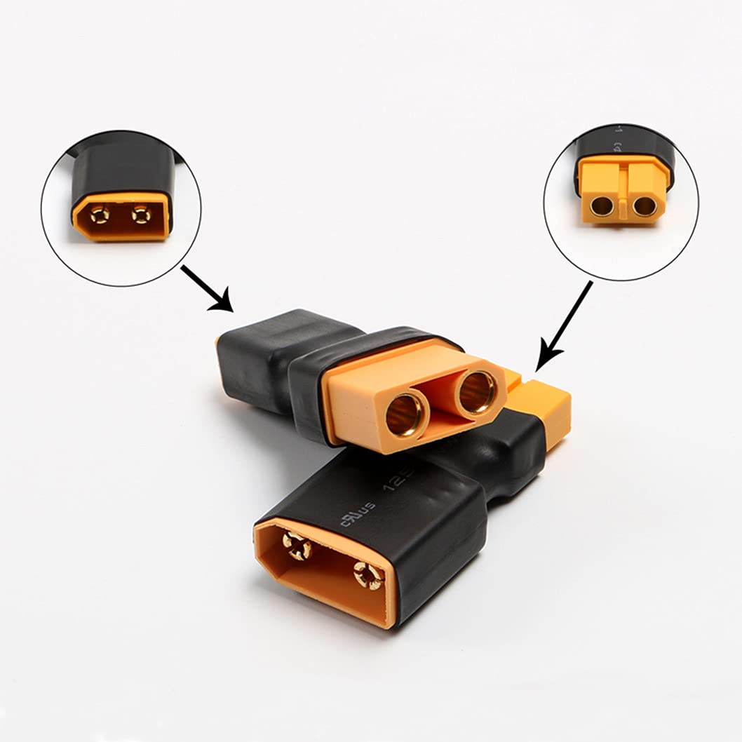 JFtech 2 Pairs No Wires XT90 Connector to XT60 Connector Wireless Male Female Plug Conversion Adapter for RC Hobby Model FPV Dro