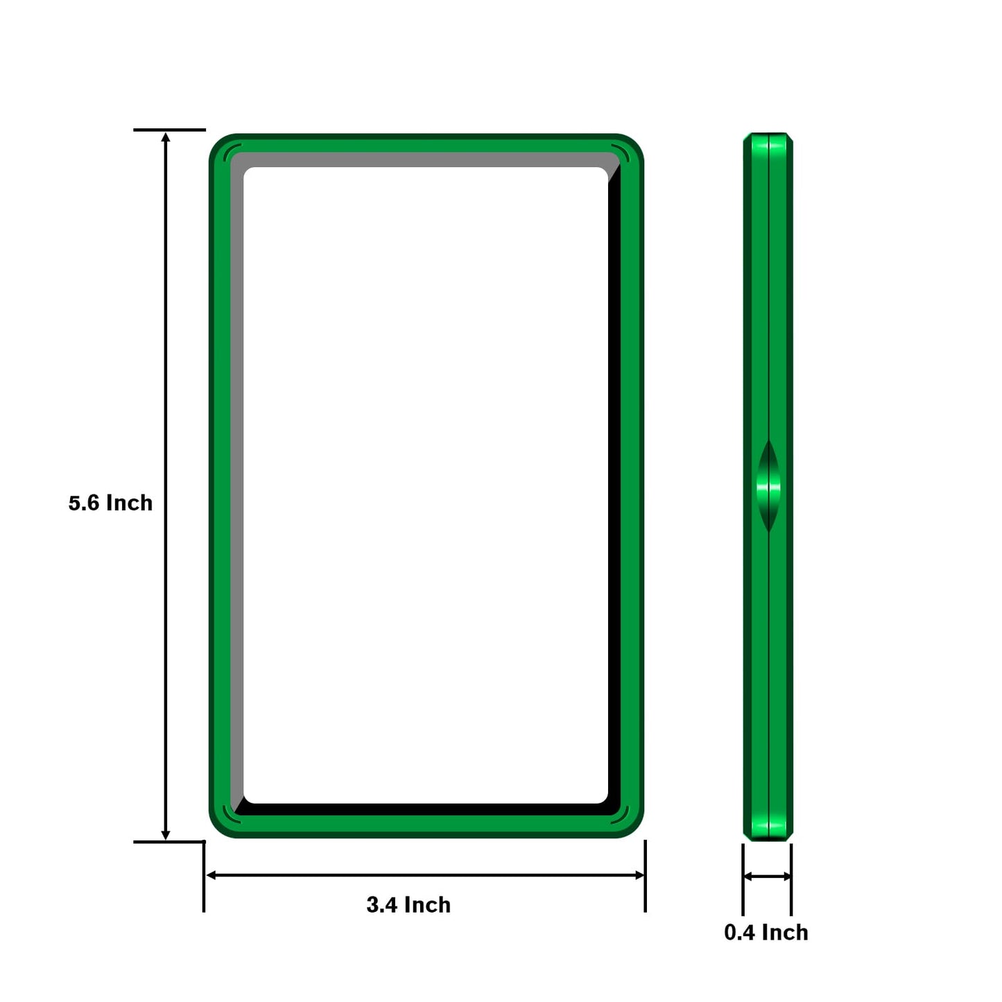Magenetic Trading Card Slab Protector - enhanced Aluminum Graded Card Showcase  Graded Slab Protector with UV-Resistant Tempered Glass  Personalized Slab Bumper for Collectors  Green
