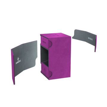 Gamegenic Watchtower 100+ Xl Convertible Deck Box | Double-Sleeved Card Storage | Card Game Protector | Nexofyber Surface | Holds Up To 100 Cards | Purple Color | Made By Gamegenic (Ggs20107Ml)