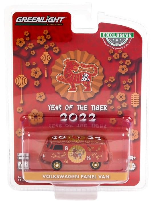 GreenLight 1:64 Volkswa&gen Type 2 Panel Van - Chinese Zodiac 2022 Year of The Tiger 30320 [Shipping from Canada]