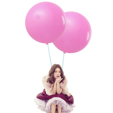 24 Inch Big Round Balloons 7Pcs Thick Giant Balloons For Photo Shoot Wedding Baby Shower Birthday Party Decorations(Pink)