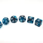 7Pcs DND Dice Set RPG Polyhedral Dice for Dungeon and Dragons MTG D&D D20 D12 D10 D8 D6 D4 (Lake Blue & Silver)