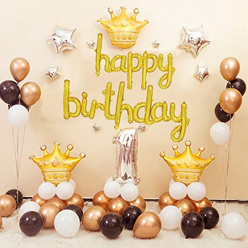 Beishida Gold Happy Birthday Balloons Banner,16 Inch Mylar Foil Birthday Letters Balloons Sign Reusable Ecofriendly For Birthday
