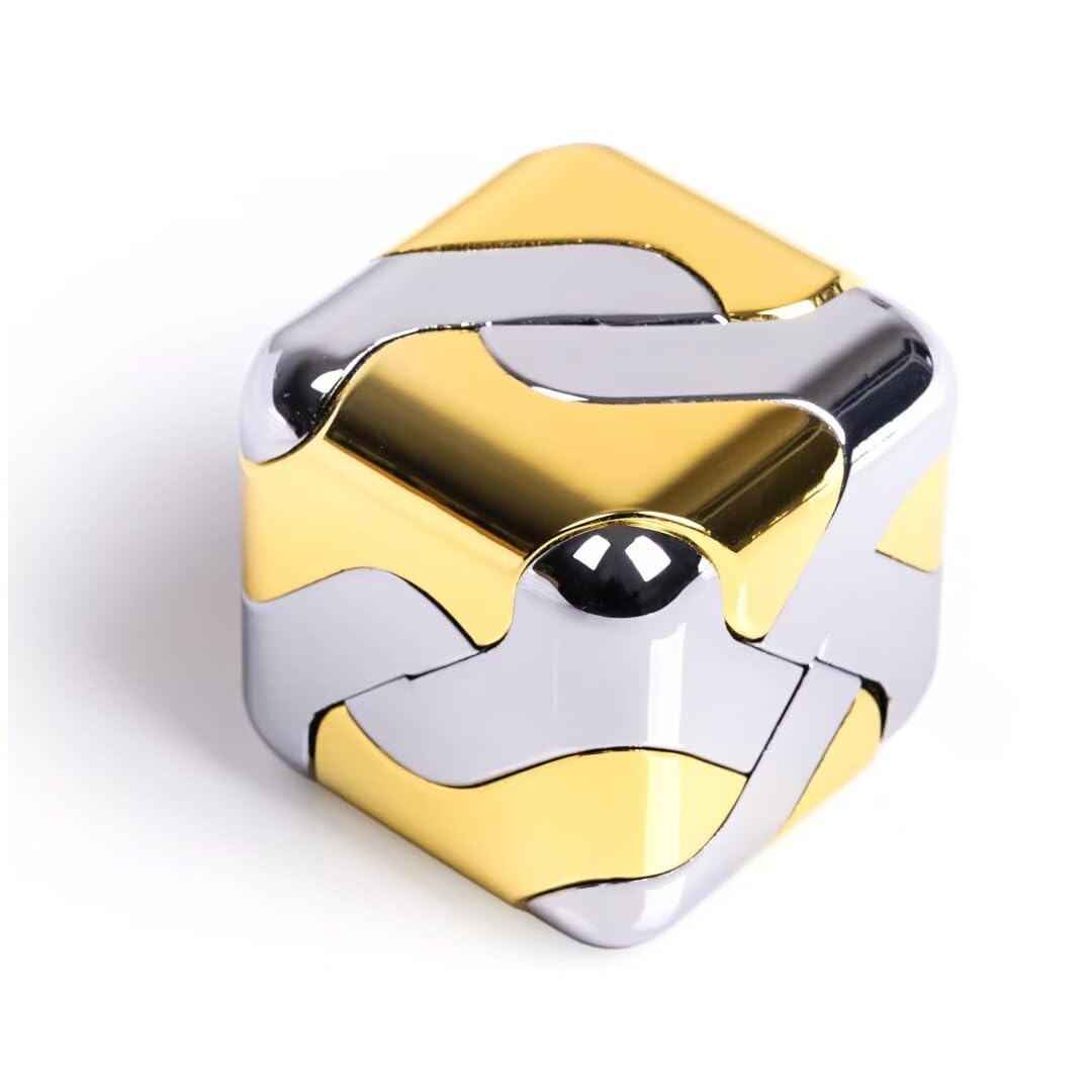 Metal-Puzzles Brain-Teaser 3D-Toys: Fidget-Toys Cool-Gadgets-Stuff Square-Cube-Box Puzzle-Toy ADHD Tools Stress Relief Gift for Kid Children Teen mature-themed Office Home School Christmas