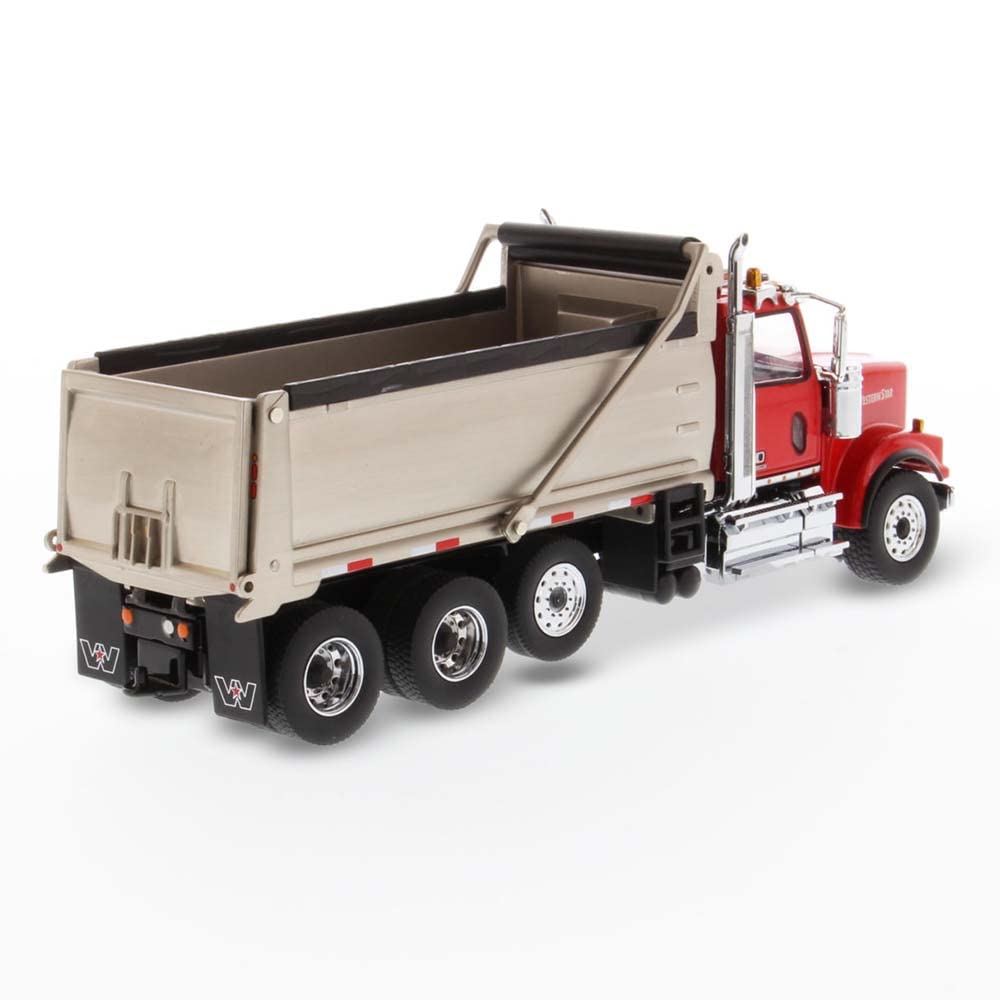 Diecast Masters Western Star 4900 Sffa With Lift Axle Silver Plated Dump | Real Dump Truck Specifications | 1:50 Scale Model Sem