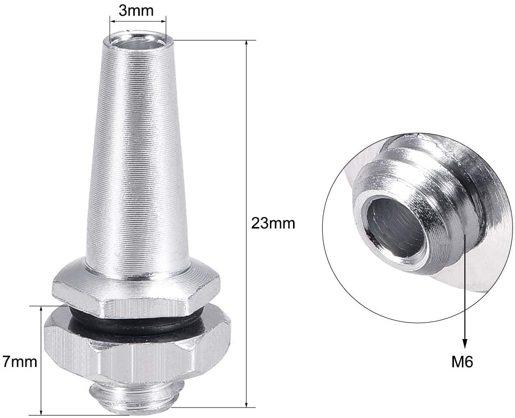 Heyiarbeit RC Antenna Tube Black with Siliver Mount and Cap for RC Boat 5pcs